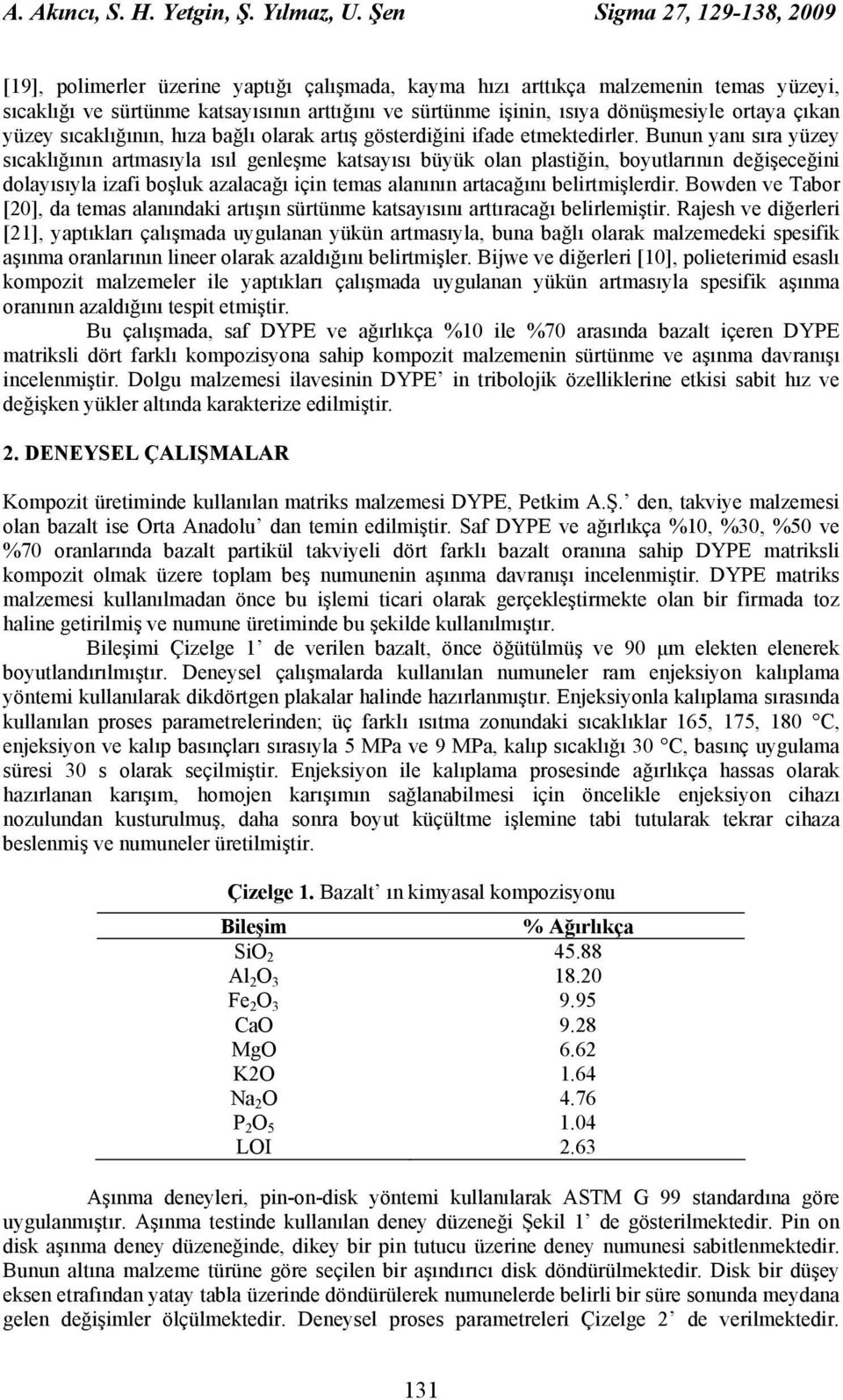 dönüşmesiyle ortaya çıkan yüzey sıcaklığının, hıza bağlı olarak artış gösterdiğini ifade etmektedirler.