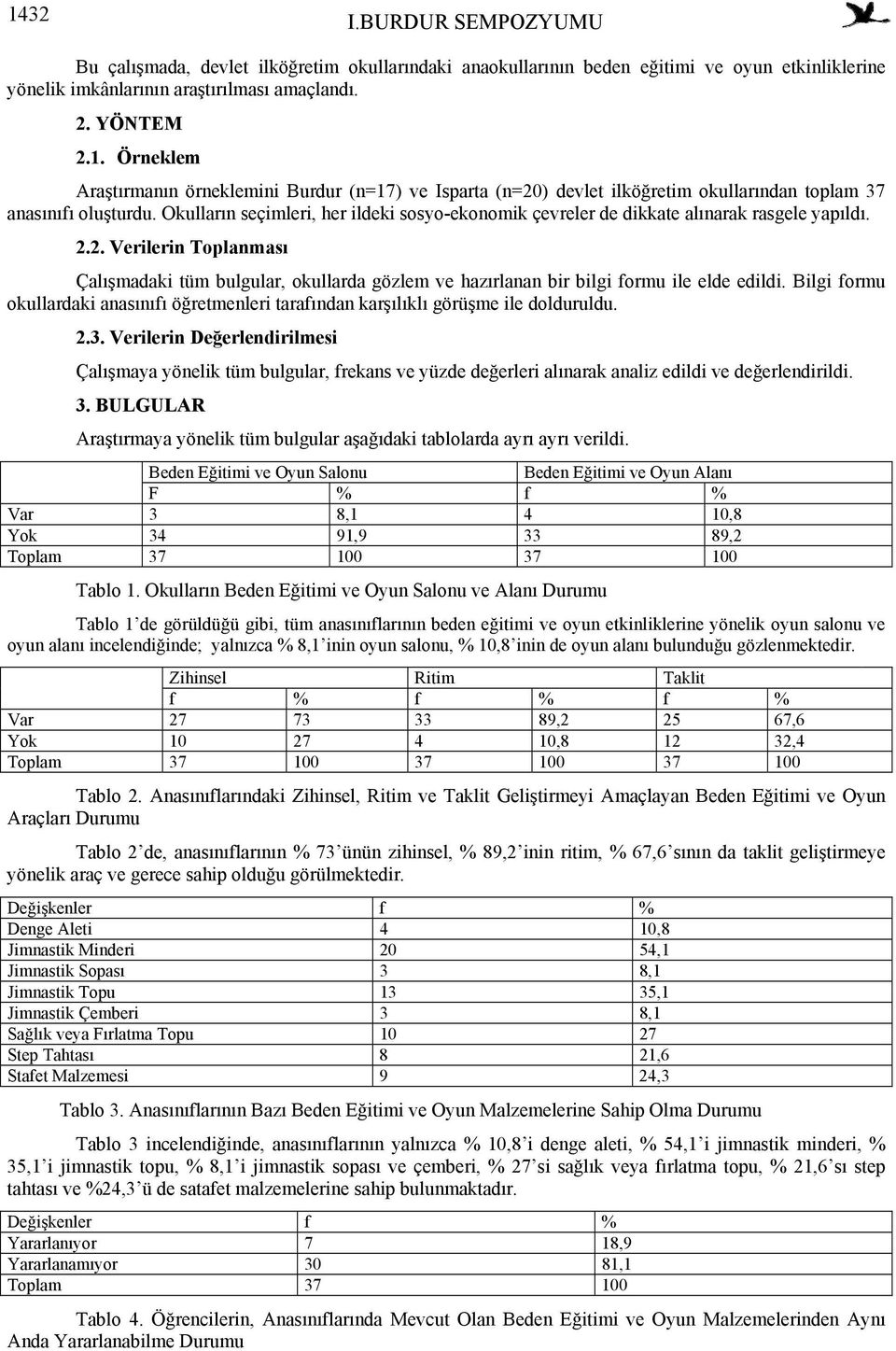 2. Verilerin Toplanması Çalışmadaki tüm bulgular, okullarda gözlem ve hazırlanan bir bilgi formu ile elde edildi.