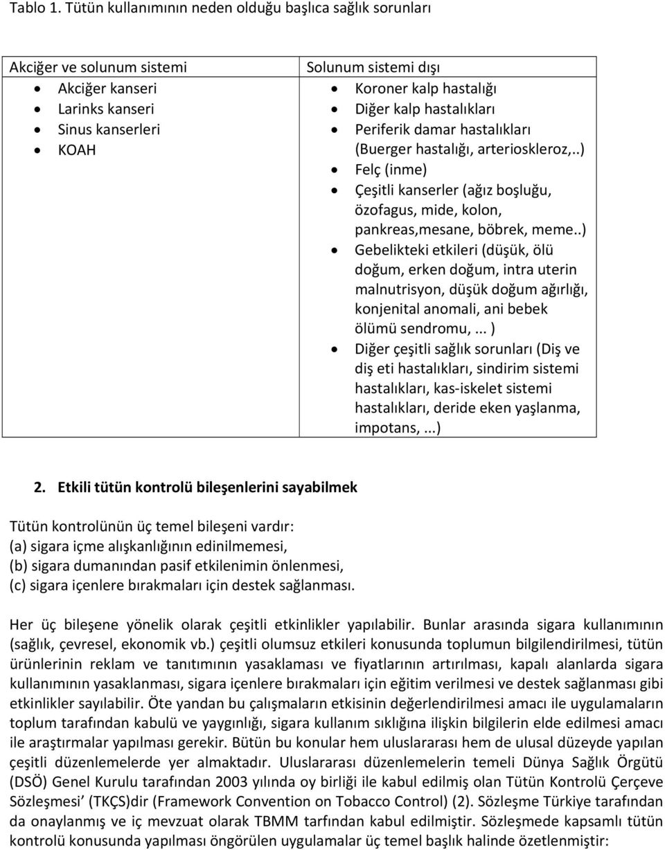 hastalıkları Periferik damar hastalıkları (Buerger hastalığı, arterioskleroz,..) Felç (inme) Çeşitli kanserler (ağız boşluğu, özofagus, mide, kolon, pankreas,mesane, böbrek, meme.