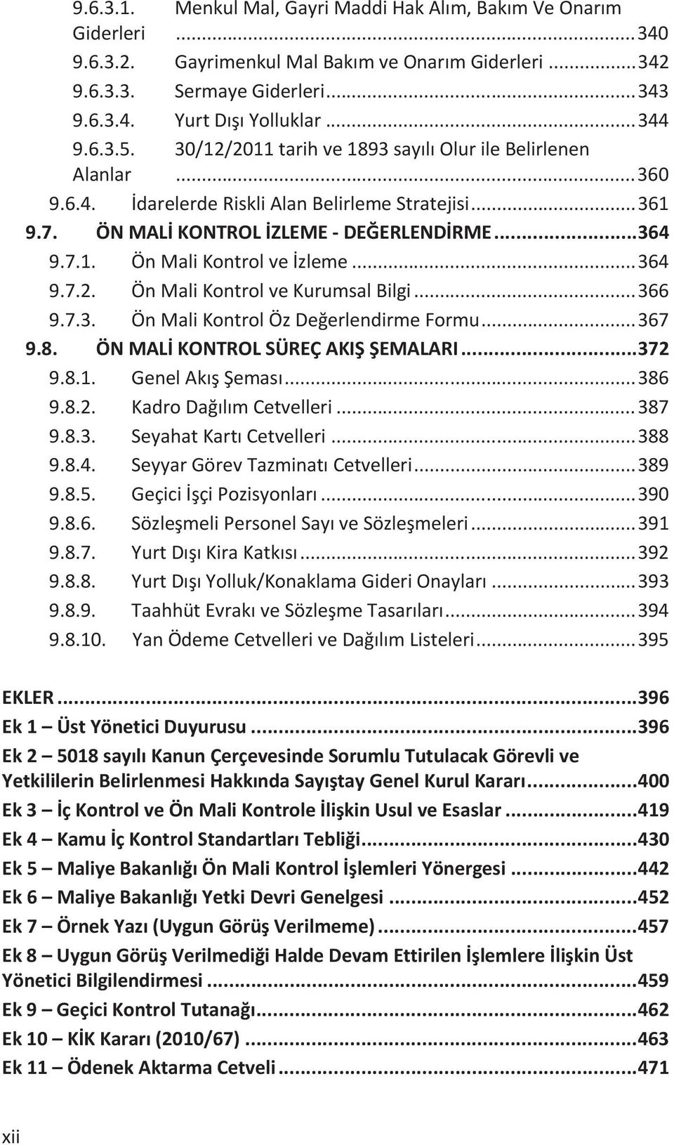 .. 364 9.7.2. Ön Mali Kontrol ve Kurumsal Bilgi... 366 9.7.3. Ön Mali Kontrol Öz Değerlendirme Formu... 367 9.8. ÖN MALİ KONTROL SÜREÇ AKIŞ ŞEMALARI... 372 9.8.1. Genel Akış Şeması... 386 9.8.2. Kadro Dağılım Cetvelleri.