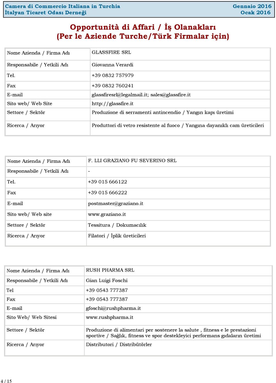 it Produzione di serramenti antincendio / Yangın kapı üretimi Produttori di vetro resistente al fuoco / Yangına dayanıklı cam üreticileri F. LLI GRAZIANO FU SEVERINO SRL - Tel.