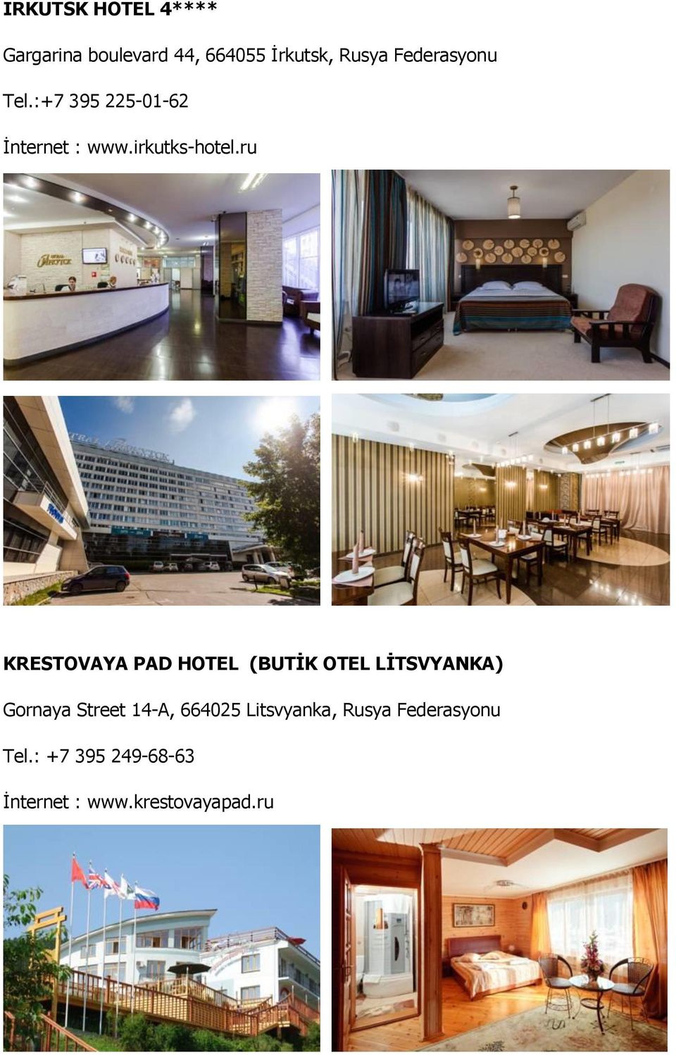 ru KRESTOVAYA PAD HOTEL (BUTİK OTEL LİTSVYANKA) Gornaya Street 14-A,