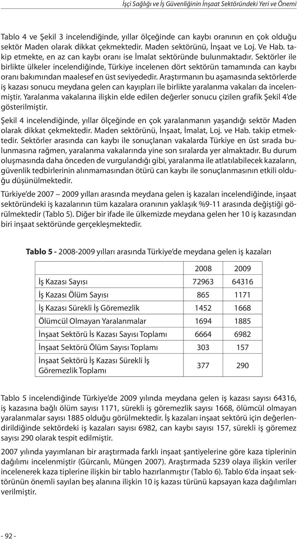 Sektörler ile birlikte ülkeler incelendiğinde, Türkiye incelenen dört sektörün tamamında can kaybı oranı bakımından maalesef en üst seviyededir.