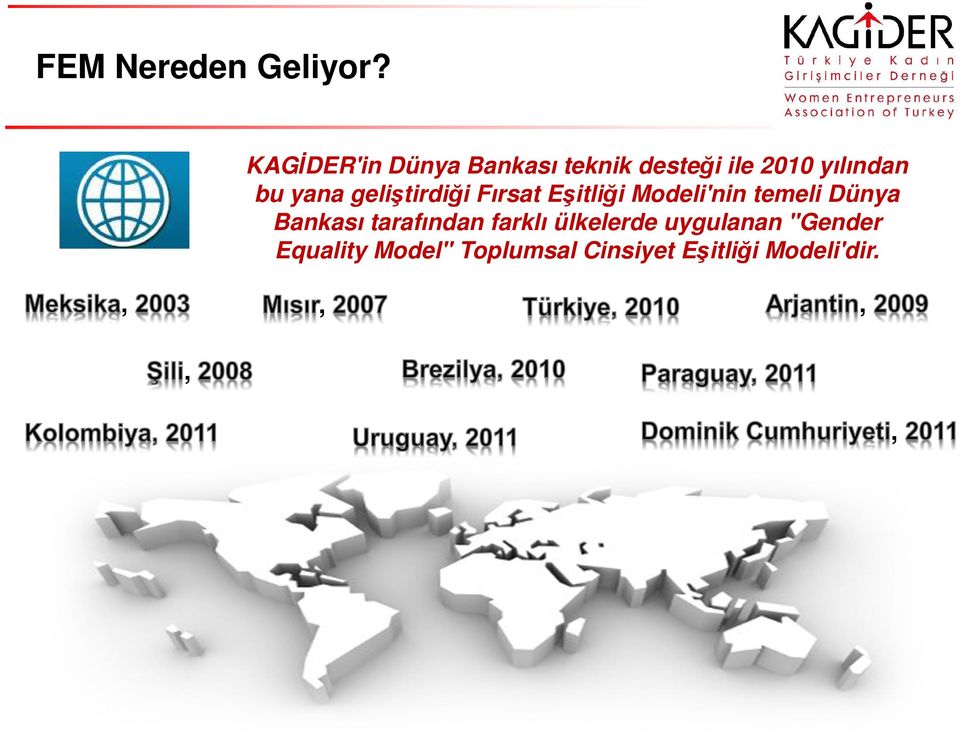 yana geliştirdiği Fırsat Eşitliği Modeli'nin temeli Dünya