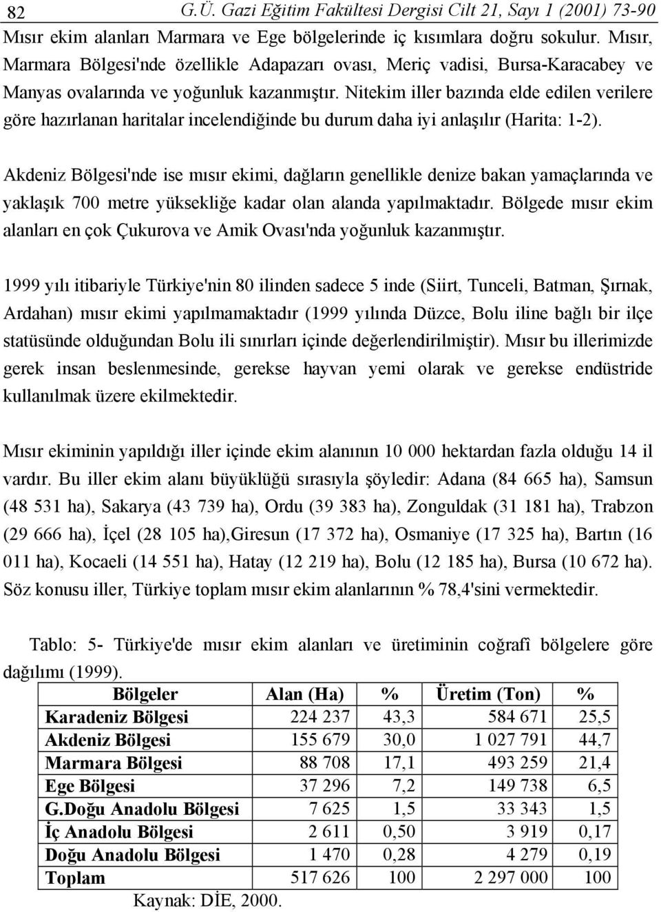 Nitekim iller bazında elde edilen verilere göre hazırlanan haritalar incelendiğinde bu durum daha iyi anlaşılır (Harita: 1-2).