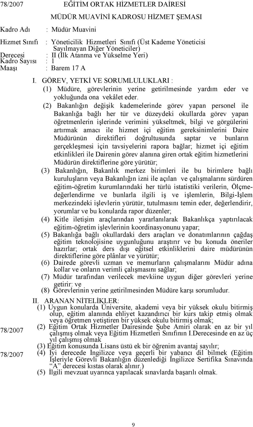 GÖREV, YETKİ VE SORUMLULUKLARI : (1) Müdüre, görevlerinin yerine getirilmesinde yardım eder ve yokluğunda ona vekâlet eder.