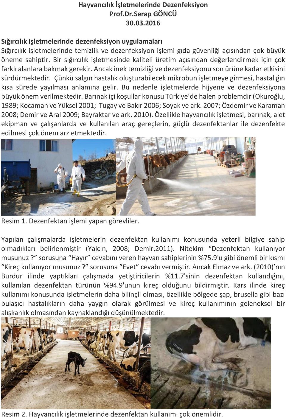 Resim 2. Hayvancılık işletmelerinde dezenfektan kullanımı çok önemlidir. -  PDF Ücretsiz indirin