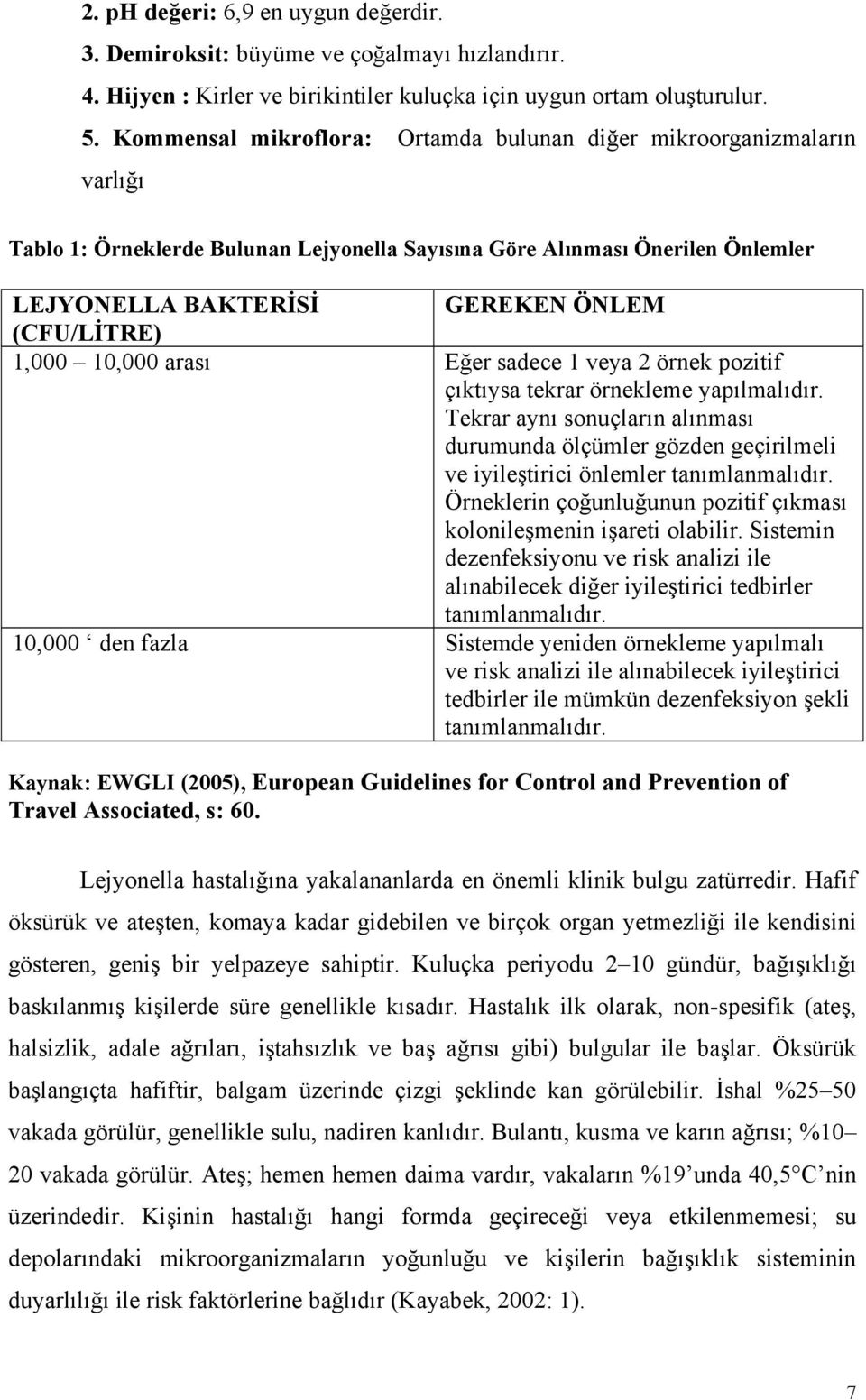 1,000 10,000 arası Eğer sadece 1 veya 2 örnek pozitif çıktıysa tekrar örnekleme yapılmalıdır.