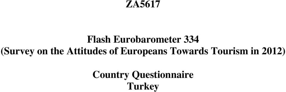 Europeans Towards Tourism in