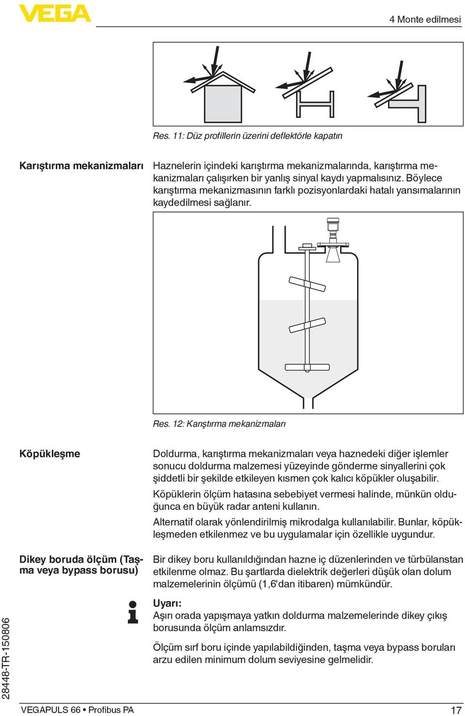 Böylece karıştırma mekanizmasının farklı pozisyonlardaki hatalı yansımalarının kaydedilmesi sağlanır. Res.