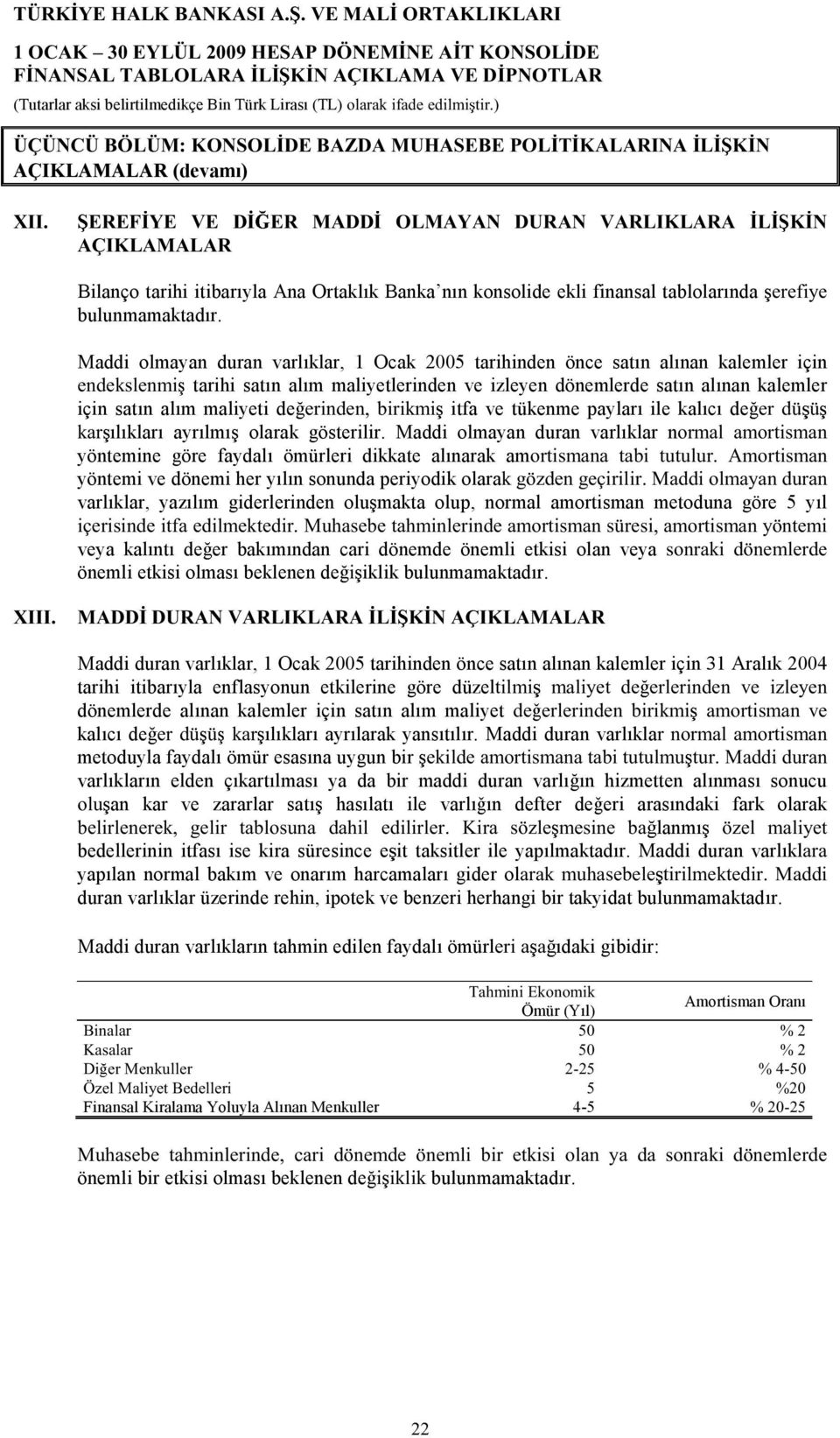 Maddi olmayan duran varlıklar, 1 Ocak 2005 tarihinden önce satın alınan kalemler için»²¼»µ»²³ tarihi satın alım maliyetlerinden ve izleyen dönemlerde satın alınan kalemler için satın alım maliyeti