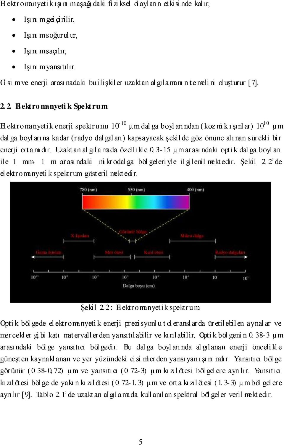 2. El ektro manyeti k Spektrum El ektromanyeti k enerji spektrumu 10-10 µm dal ga boyl arı ndan ( koz mi k ışınl ar) 10 10 µm dal ga boyl arı na kadar (radyo dal gaları) kapsayacak şekil de göz önüne