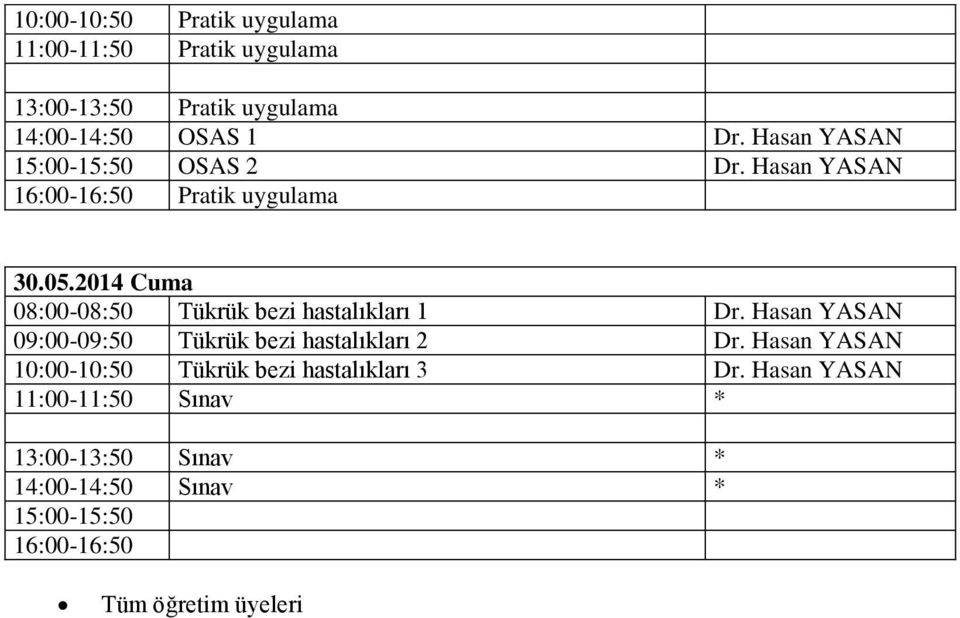 Hasan YASAN 09:00-09:50 Tükrük bezi hastalıkları 2 Dr.