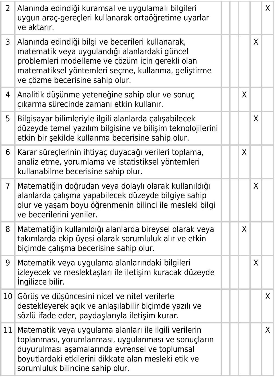 ve çözme becerisine sahip olur. 4 Analitik düşünme yeteneğine sahip olur ve sonuç çıkarma sürecinde zamanı etkin kullanır.