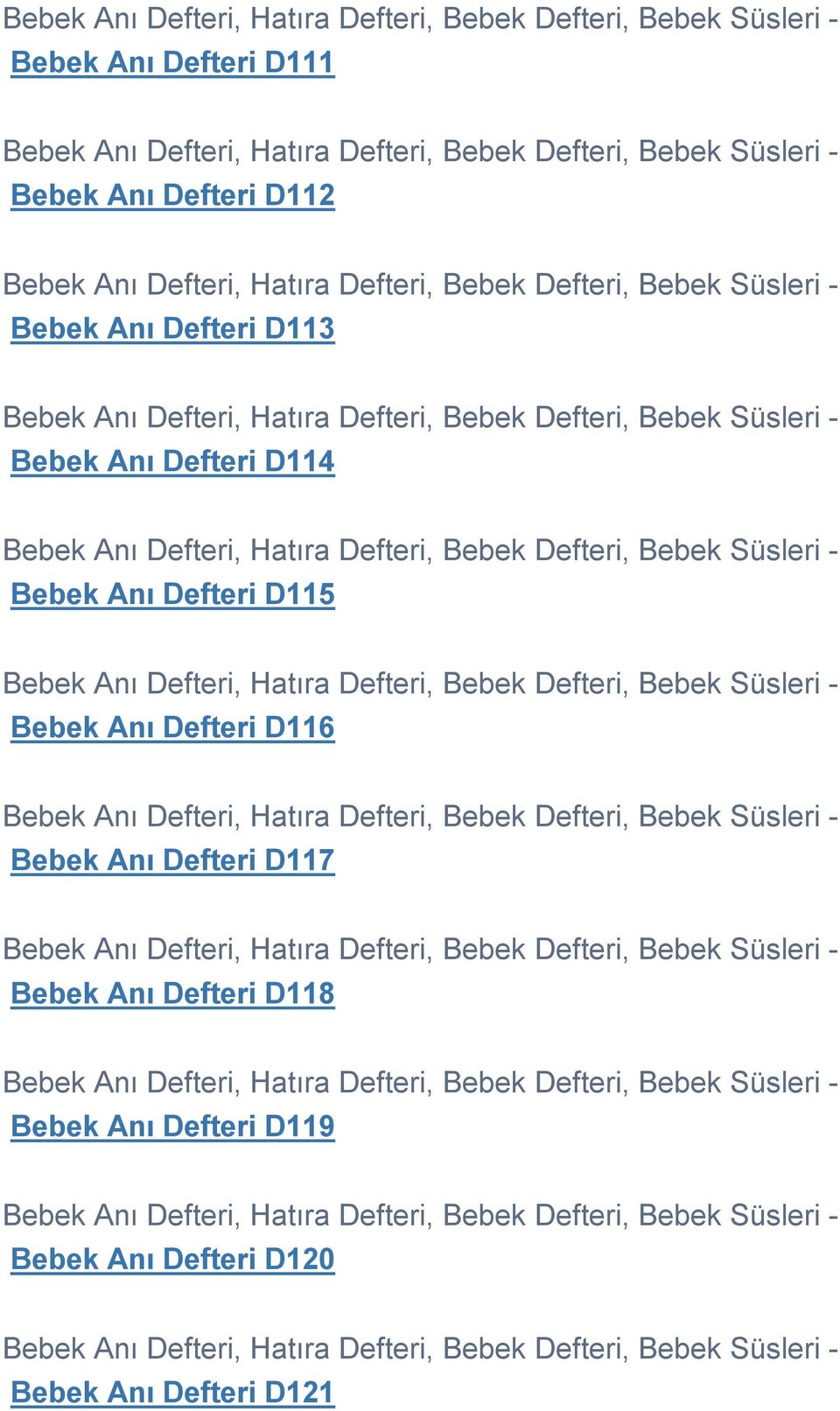 Bebek Anı Defteri D116 Bebek Anı Defteri D117 Bebek Anı