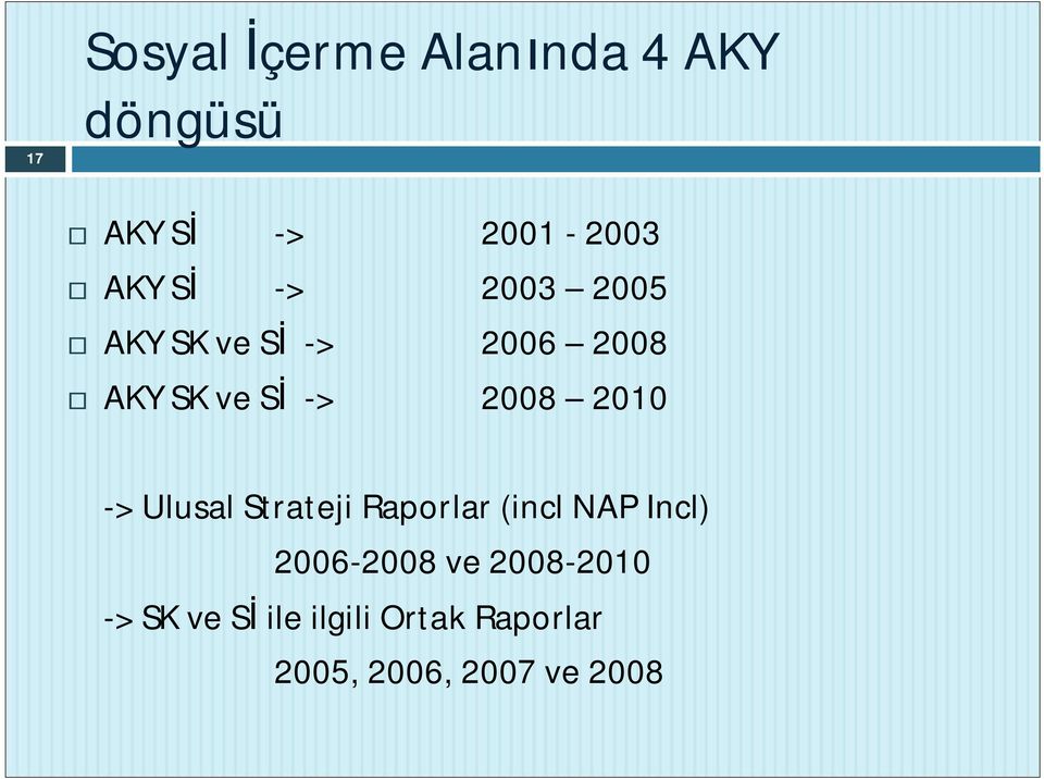 -> Ulusal Strateji Raporlar (incl NAP Incl) 2006-2008 ve