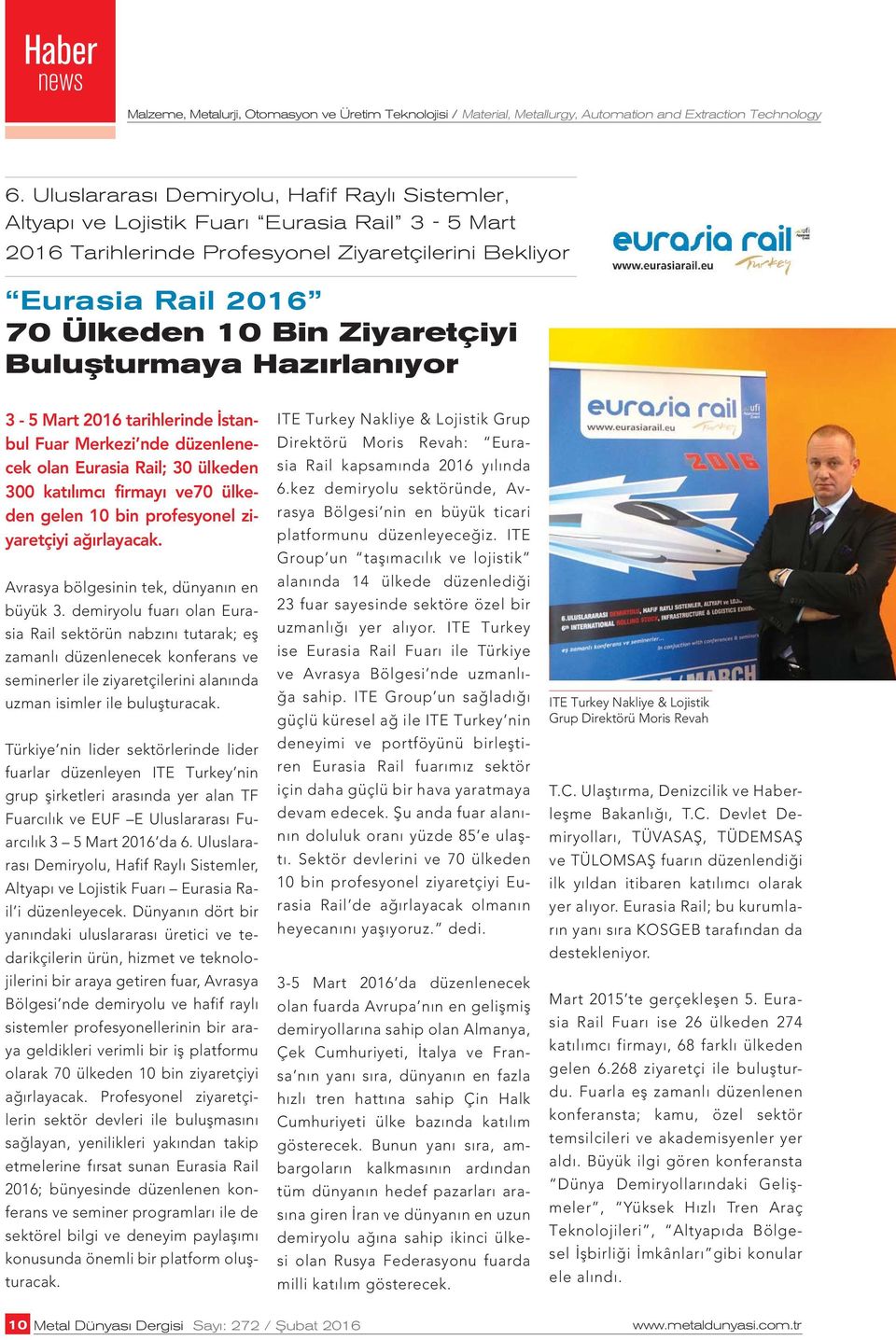 Extraction Technology Eurasia Rail 2016 - - - - - - - - -