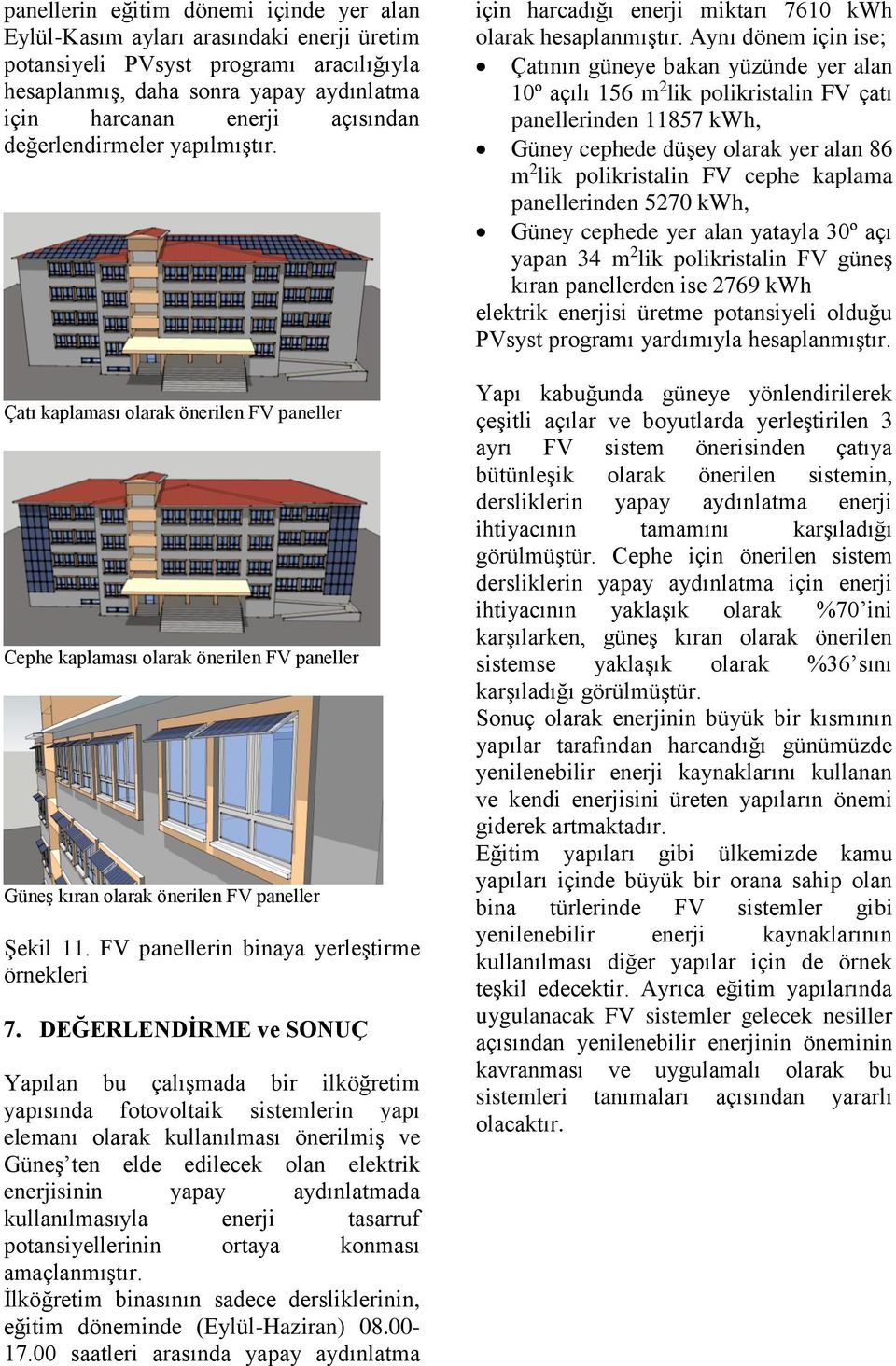 FV panellerin binaya yerleştirme örnekleri 7.