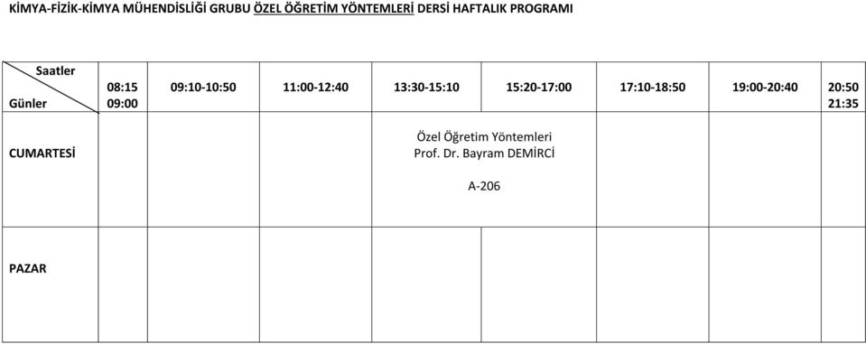 ÖĞRETİM YÖNTEMLERİ DERSİ