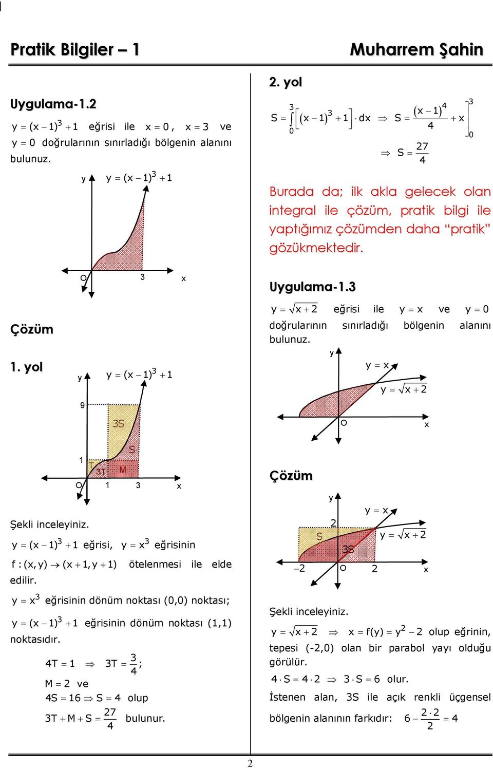 eğrisii döüm oktası (0,0) oktası; ( 1) 1 eğrisii döüm oktası (1,1) oktasıdır. 1 T T T 1 T ; M ve 16 olup 7 T M buluur. 1 M Şekli iceleiiz.