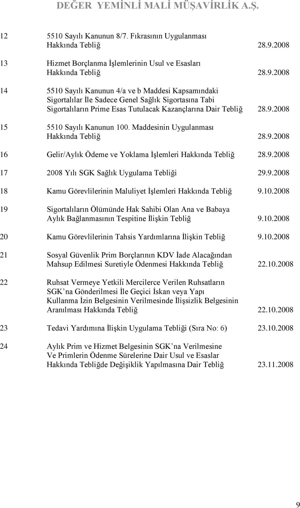 2008 14 5510 Sayılı Kanunun 4/a ve b Maddesi Kapsamındaki Sigortalılar İle Sadece Genel Sağlık Sigortasına Tabi Sigortalıların Prime Esas Tutulacak Kazançlarına Dair Tebliğ 28.9.