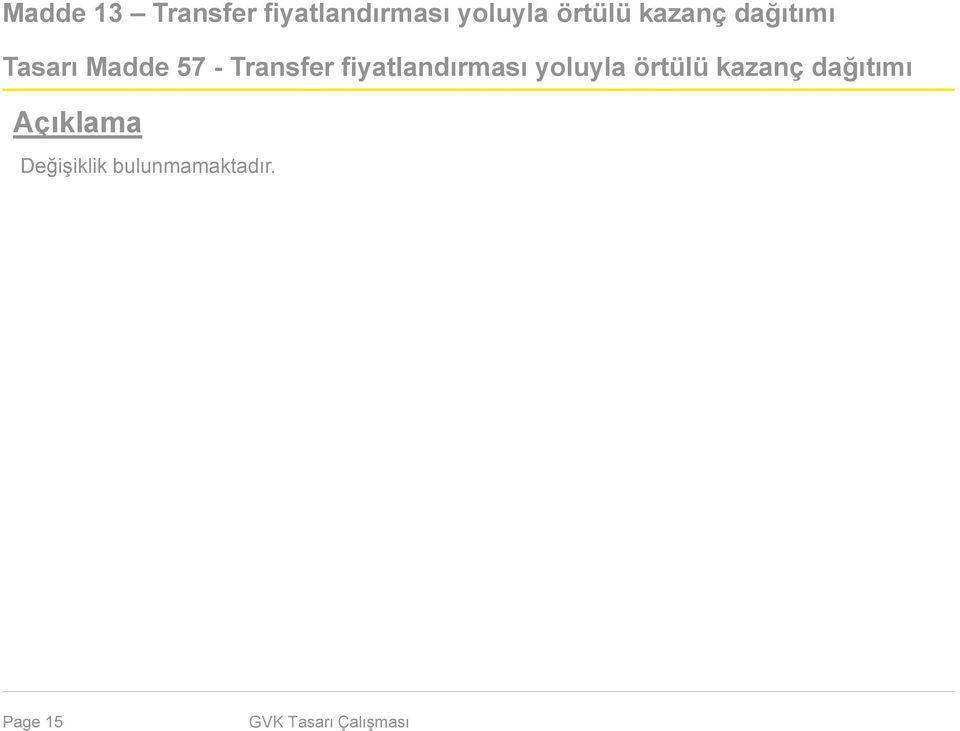 Transfer fiyatlandırması yoluyla örtülü