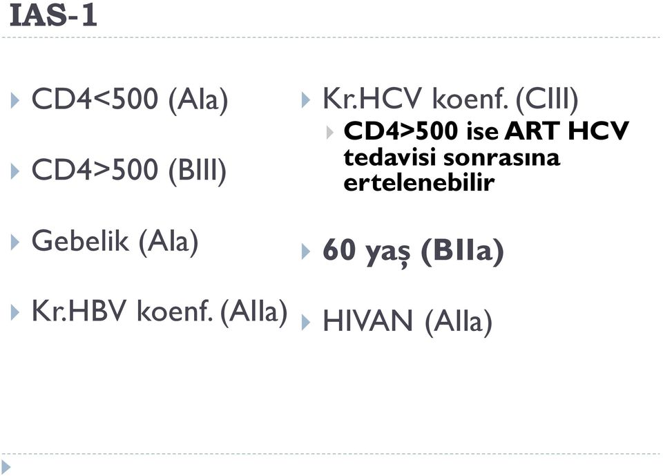 (CIII) CD4>500 ise ART HCV tedavisi