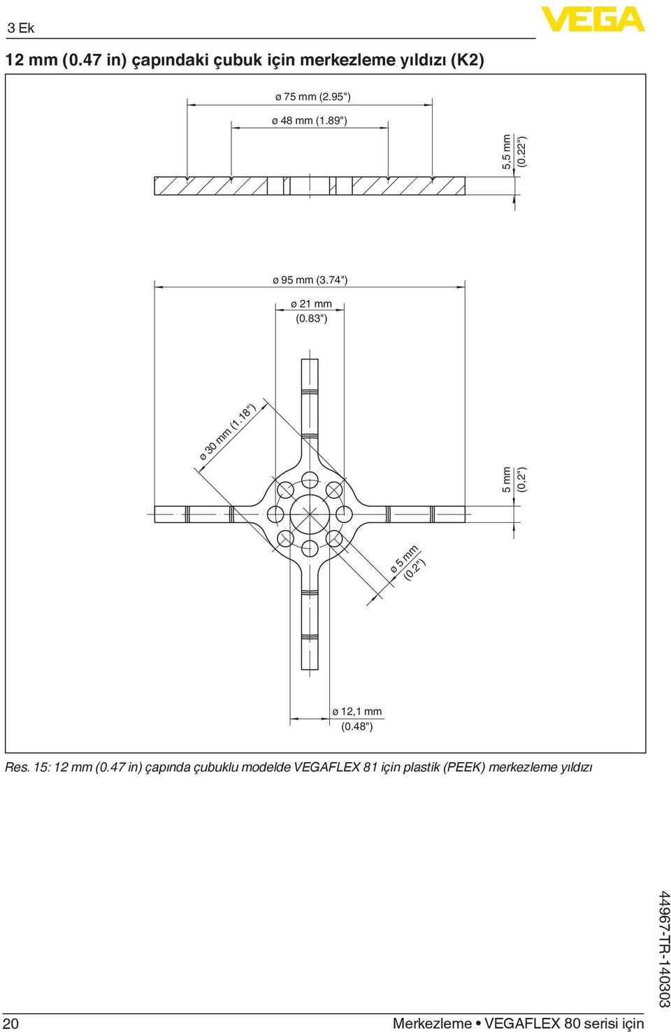 95") ø 48 mm (1.89") 5,5 mm ø 95 mm (3.74") ø 21 mm (0.83") ø 30 mm (1.