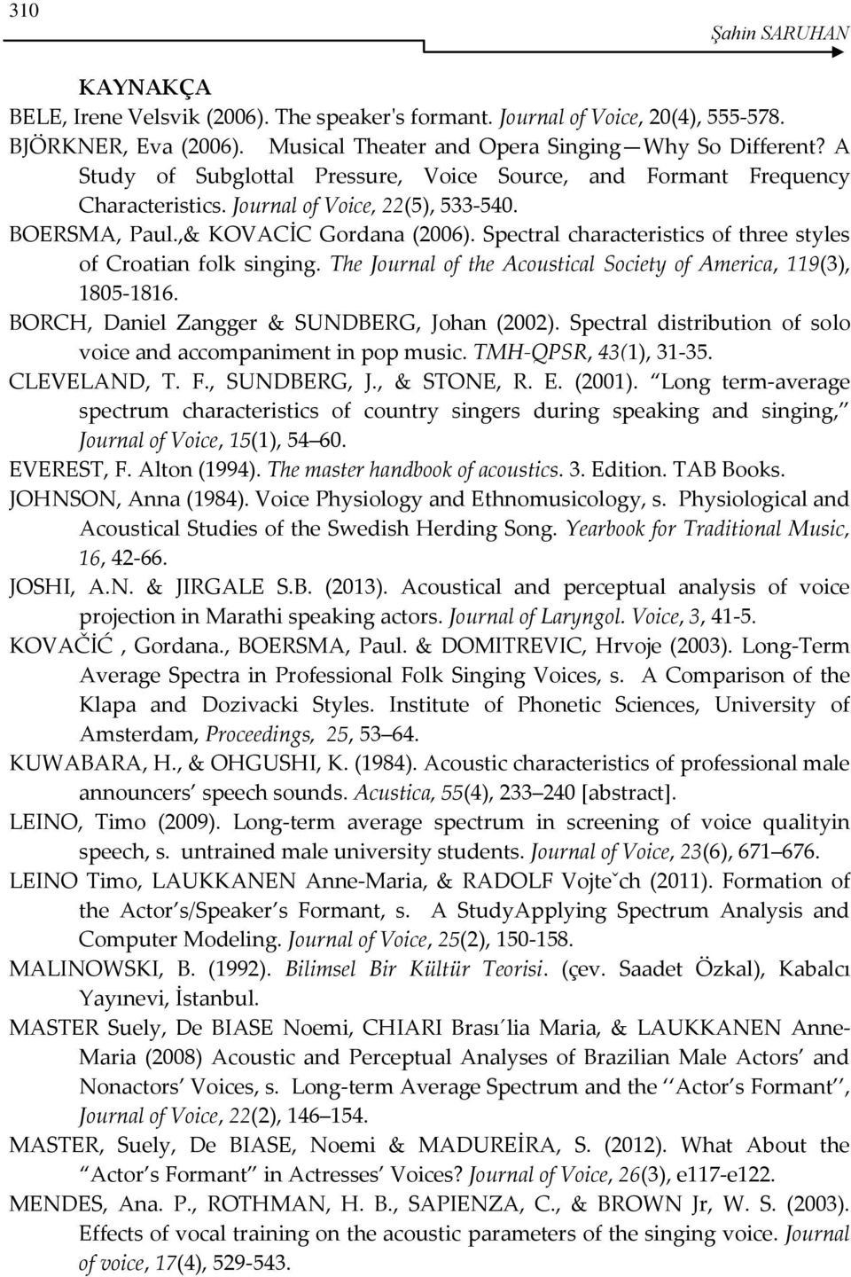 Spectral characteristics of three styles of Croatian folk singing. The Journal of the Acoustical Society of America, 119(3), 1805-1816. BORCH, Daniel Zangger & SUNDBERG, Johan (2002).