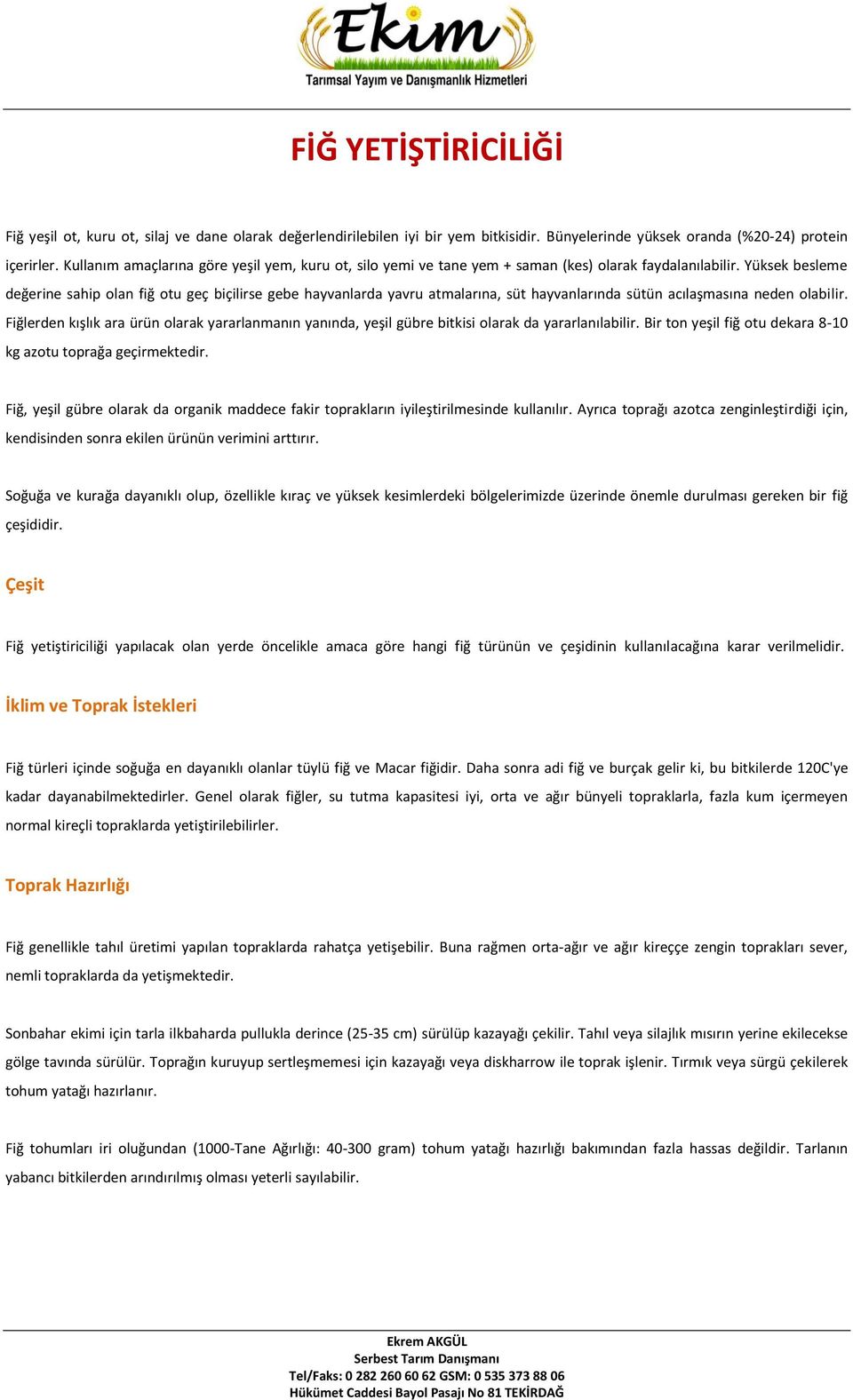 Yüksek besleme değerine sahip olan fiğ otu geç biçilirse gebe hayvanlarda yavru atmalarına, süt hayvanlarında sütün acılaşmasına neden olabilir.