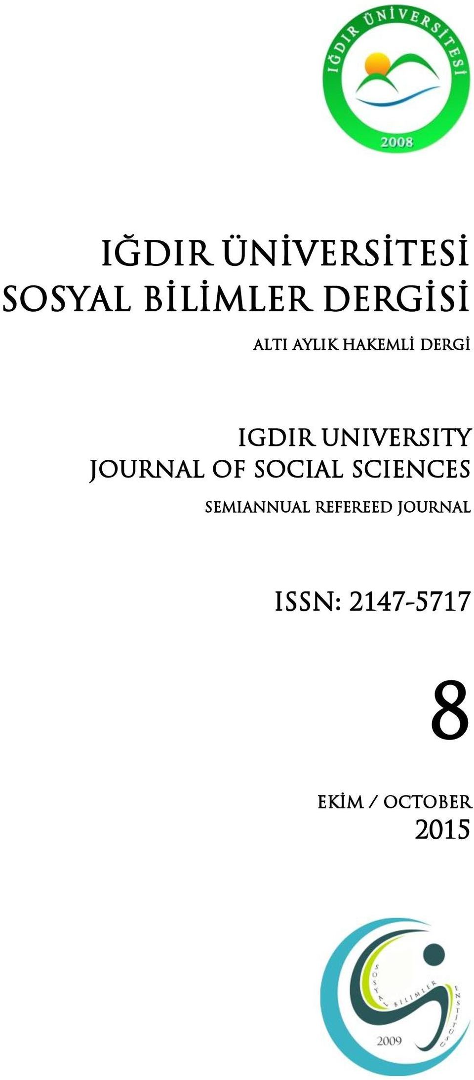 JOURNAL OF SOCIAL SCIENCES SEMIANNUAL