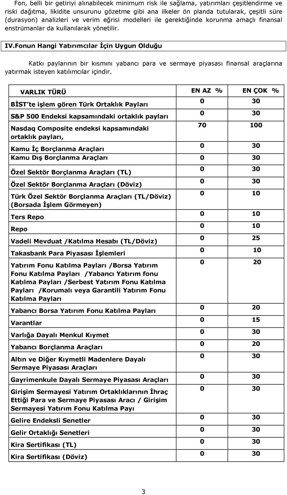 Fonun Hangi Yatırımcılar İçin Uygun Olduğu Katkı paylarının bir kısmını yabancı para ve sermaye piyasası finansal araçlarına yatırmak isteyen katılımcılar içindir.