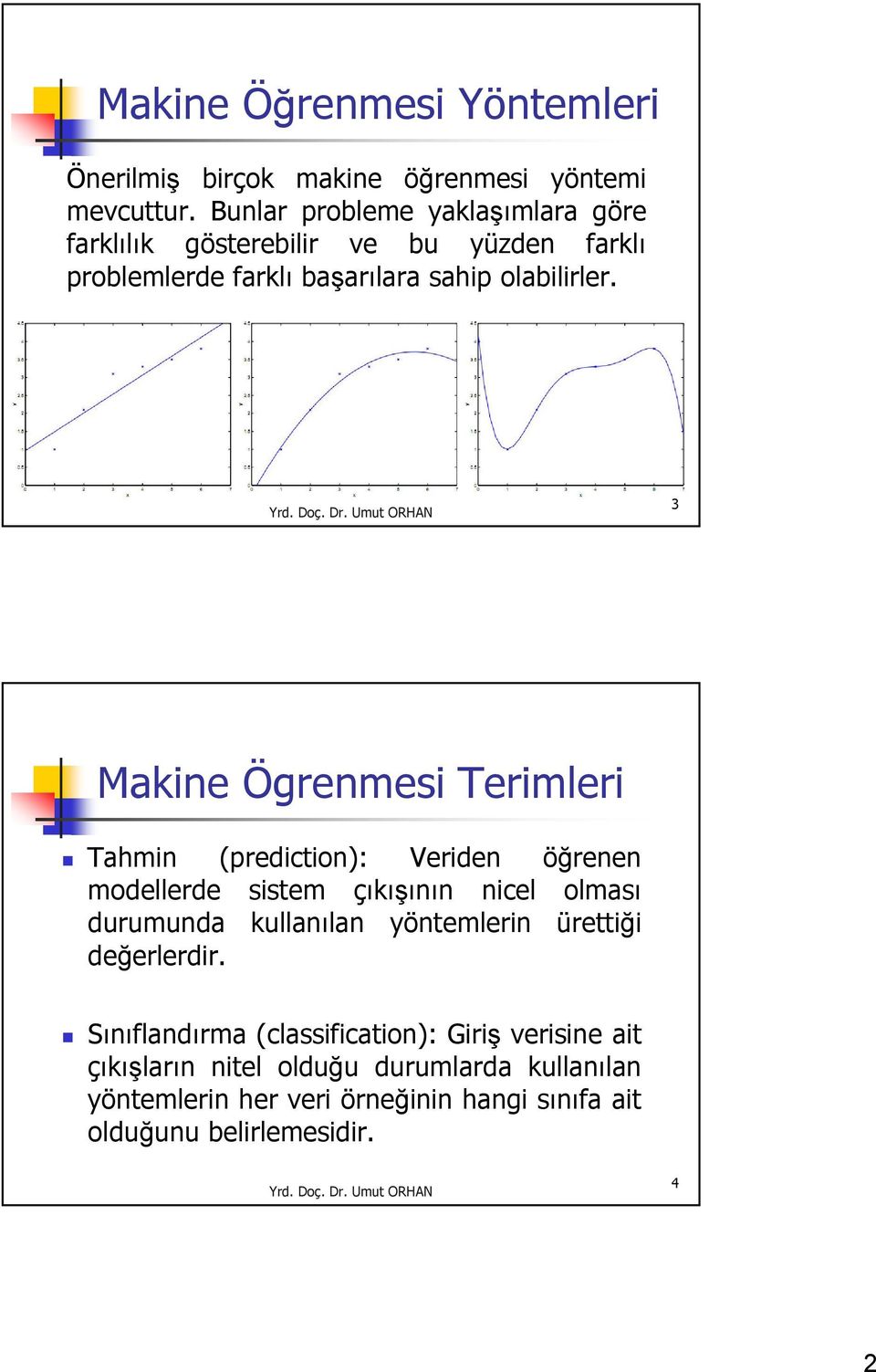 3 Makine Ögrenmesi Terimleri Tahmin (prediction): Veriden öğrenen modellerde sistem çıkışının nicel olması durumunda kullanılan