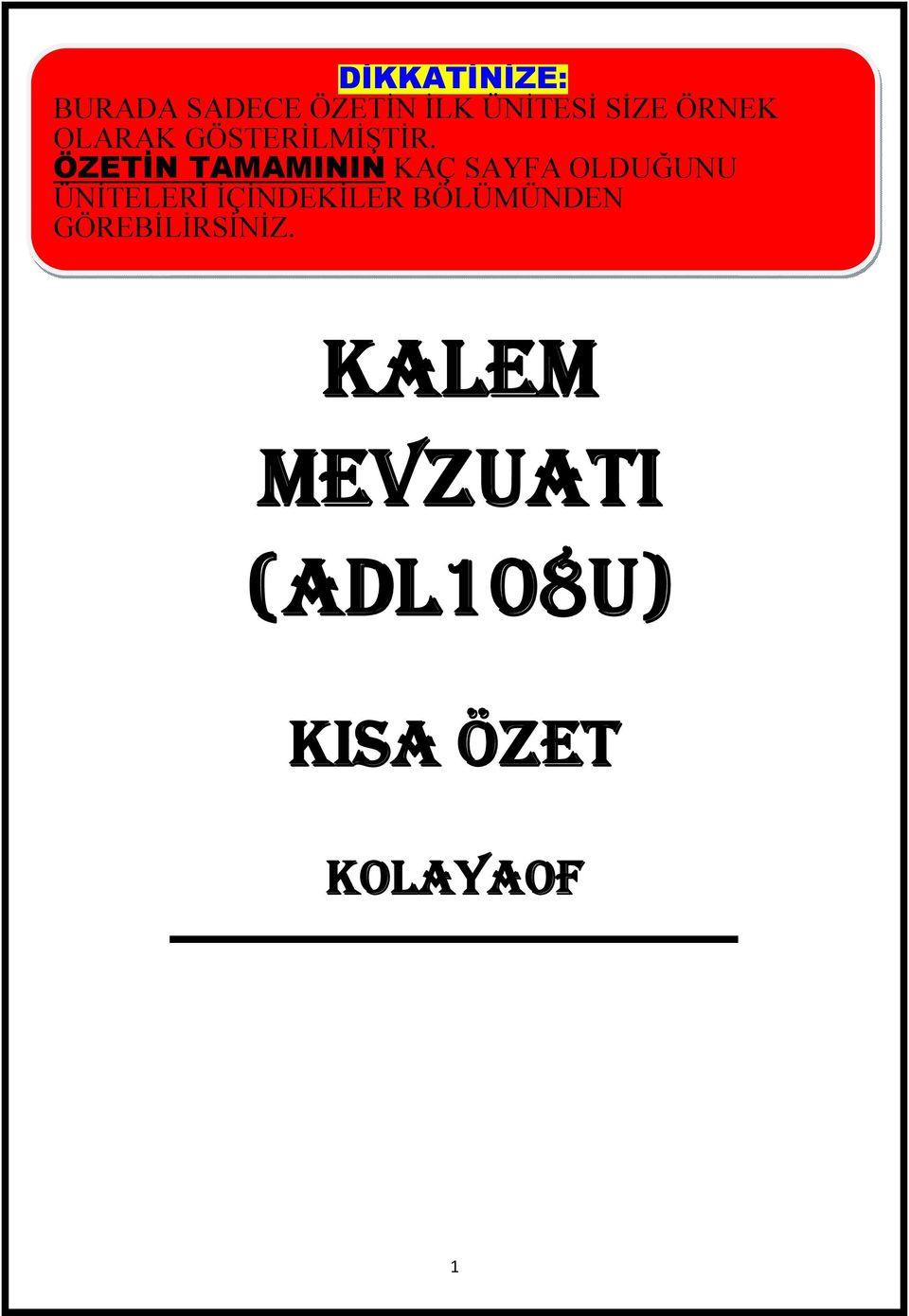 KALEM MEVZUATI (ADL108U) - PDF Free Download