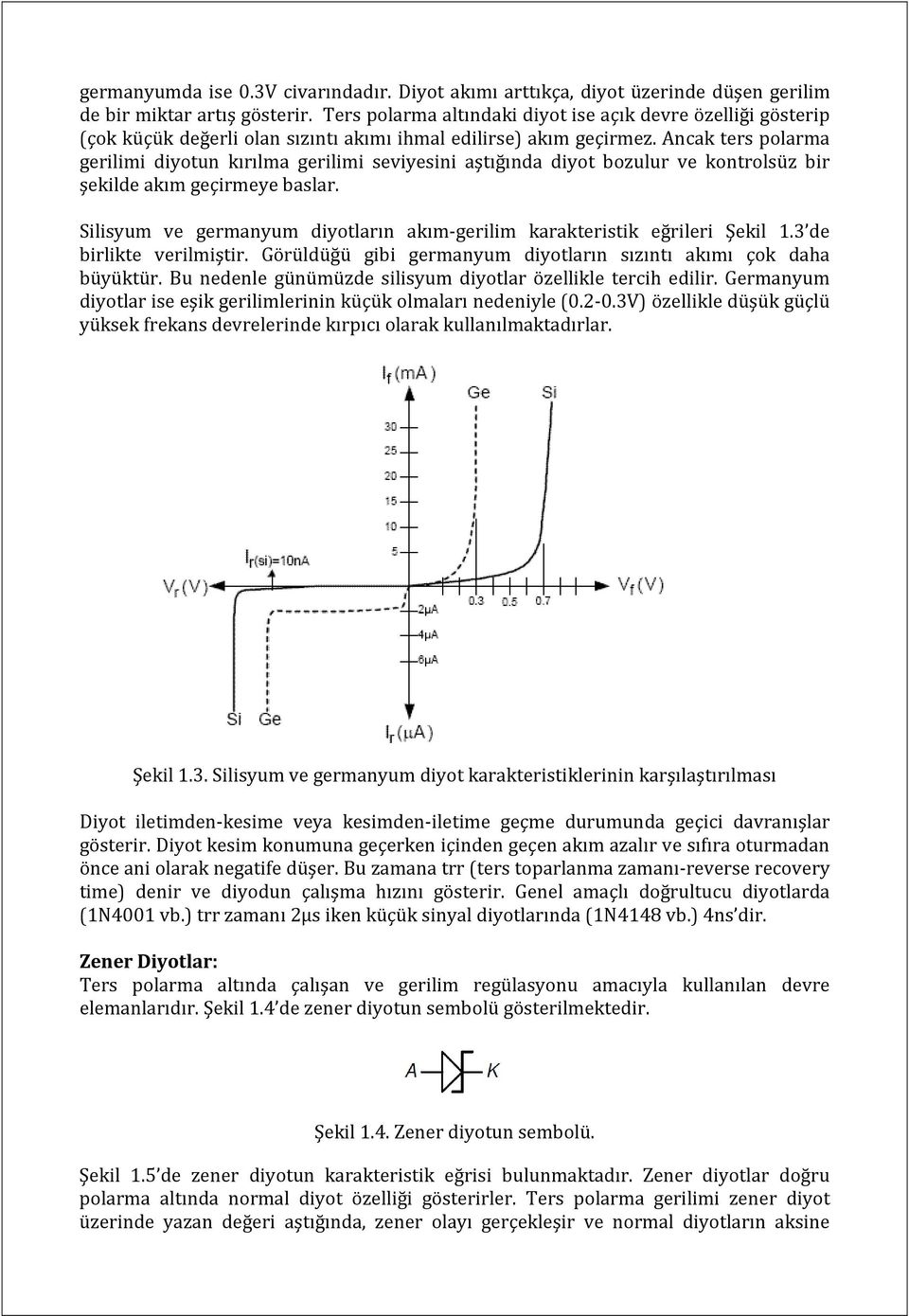 Ancak ters polarma gerilimi diyotun kırılma gerilimi seviyesini aştığında diyot bozulur ve kontrolsüz bir şekilde akım geçirmeye baslar.