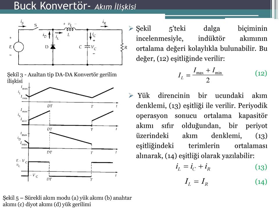 Bu değer, (12) eşitliğinde verilir: max (12) Yük direncinin bir ucundaki akım denklemi, (13) eşitliği ile verilir.