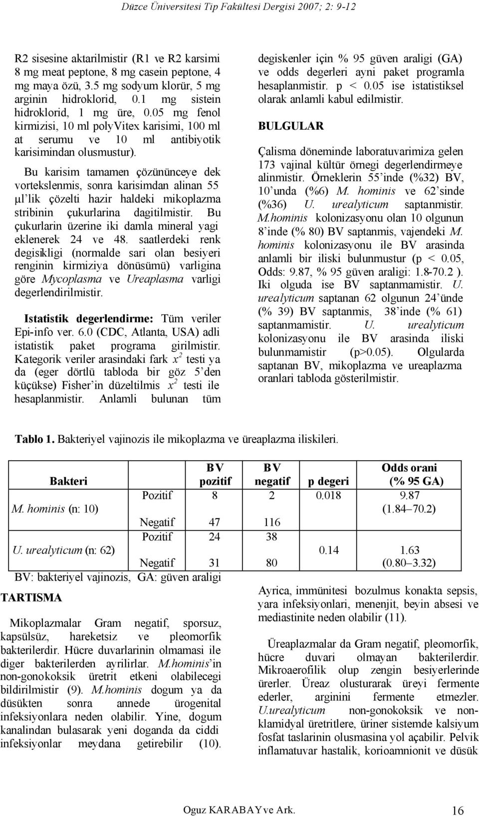 Bu karisim tamamen çözününceye dek vortekslenmis, sonra karisimdan alinan 55 µl lik çözelti hazir haldeki mikoplazma stribinin çukurlarina dagitilmistir.