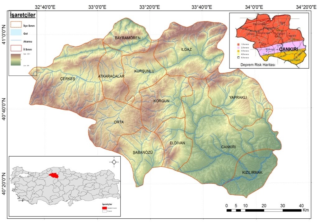 Çalışma bölgesinin çok büyük bir kısmı maksimum şiddet dağılımına göre hazırlanan deprem tehlike haritasına göre birinci ve ikinci derece deprem bölgesi özelliği taşımaktadır (Şekil 1).