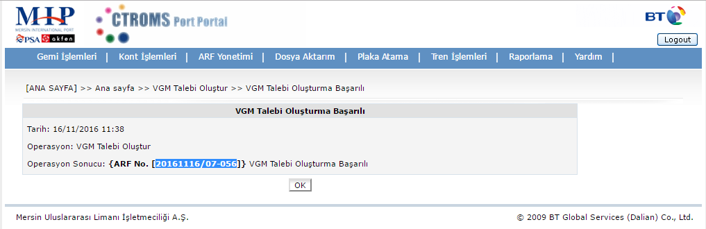 Karşımıza çıkan ekranda Oluştur butonuna basılır.