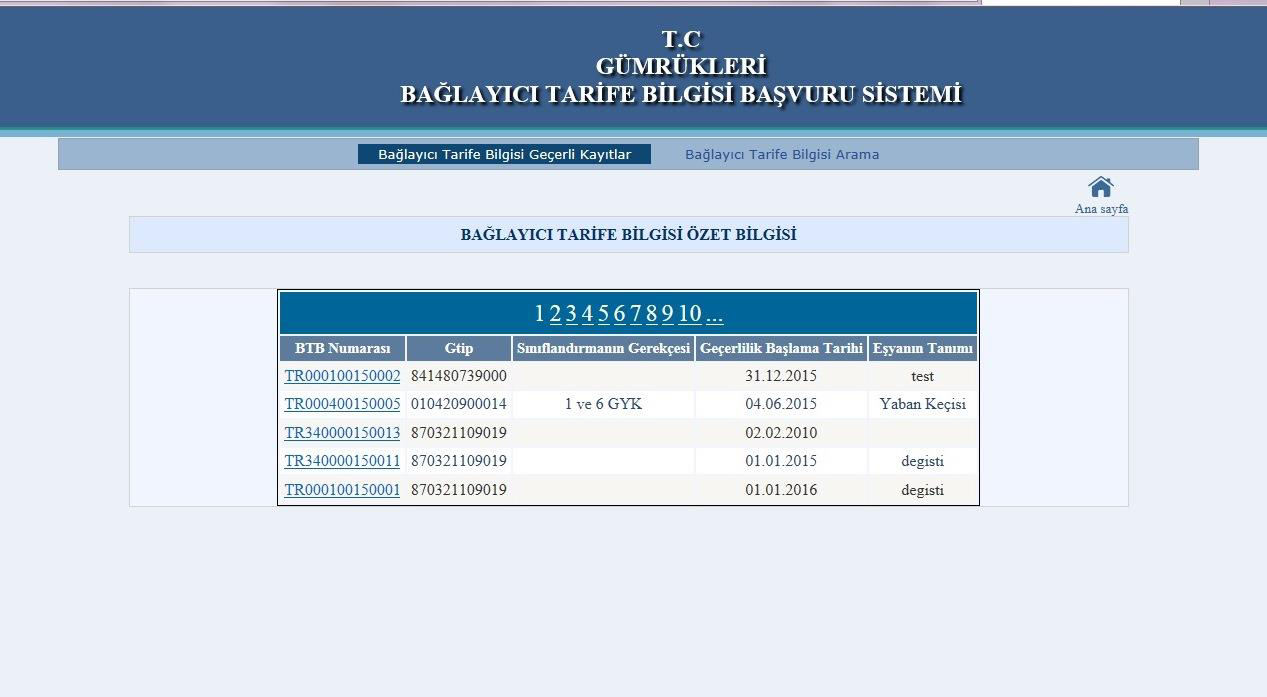 Figür 9 Figür 10 de gösterilen ekranda BTB numarası alanına tıklandığı zaman ilgili kaydın resmi görüntülenecektir.