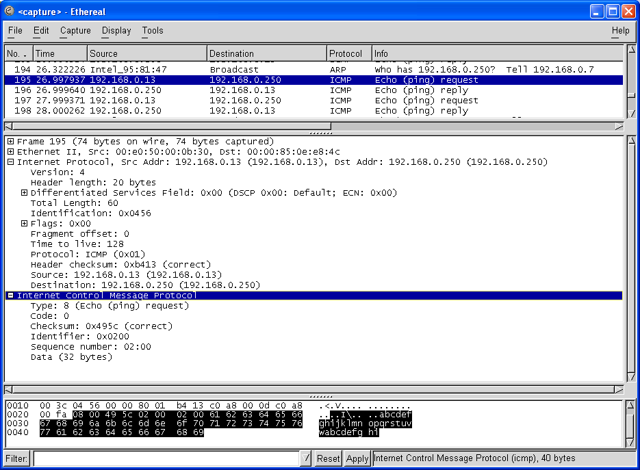 UYGULAMA FAALİYETİ UYGULAMA FAALİYETİ Network analiz programını kullanarak ICMP paketi yakalayınız. İşlem Basamakları Ethereal ya da Wireshark programını başlatınız.