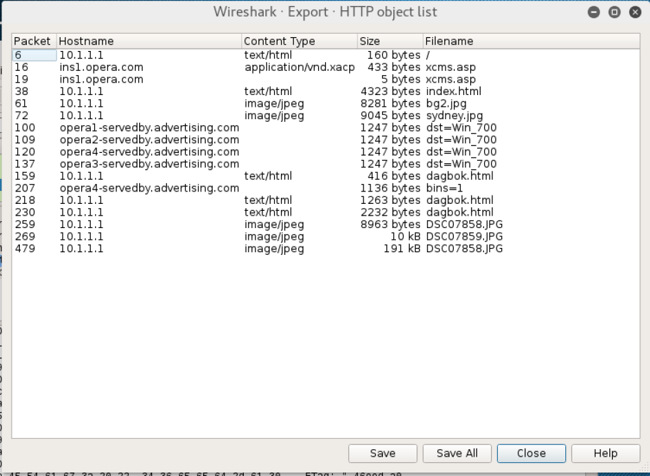 Trafik İçerisindeki Verilerin Export Edilmesi Wireshark ile çalışırken trafik içerisinde geçen bazı