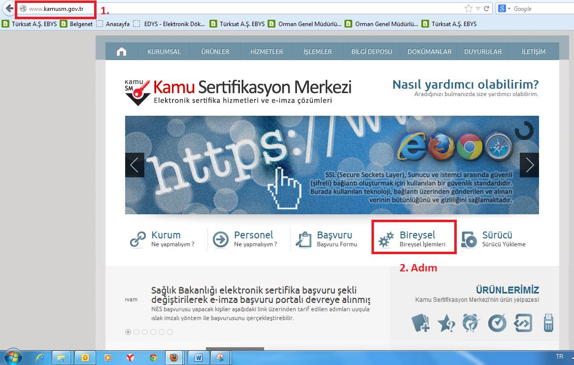 Adım) http://www.kamusm.gov.tr adresine girilerek, (2.