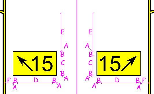 göstermesi durumunda işaretlemede yer alan rakamların solunda yer almalı ve yönlendirdiği park yerinde yer alan içeri yönlendirme işaretlemesi ile aynı açıda 2.9.6.