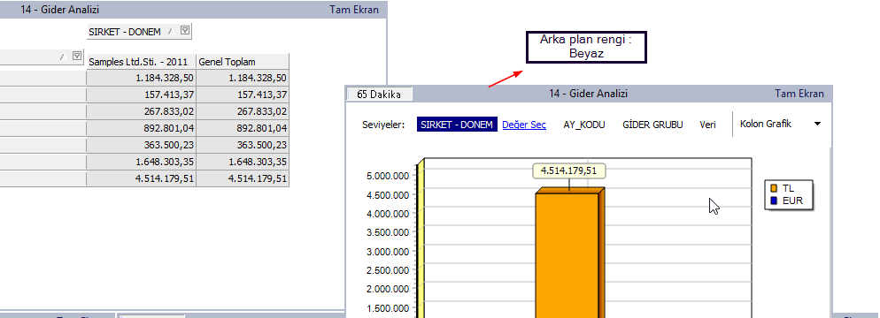 10. Q-Biz Viewer Dashboard Arka Plan Dashboard arka planı beyaz renge sabitlenmiştir. 11.