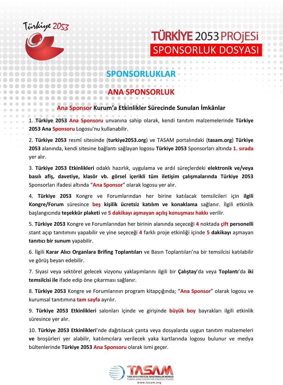 org) ve TASAM portalındaki (tasam.org) Türkiye 2053 alanında, kendi sitesine bağlantı sağlayan logosu Türkiye 2053 Sponsorları altında 1. sırada 3.