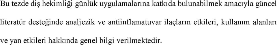 analjezik ve antiinflamatuvar ilaçların etkileri,