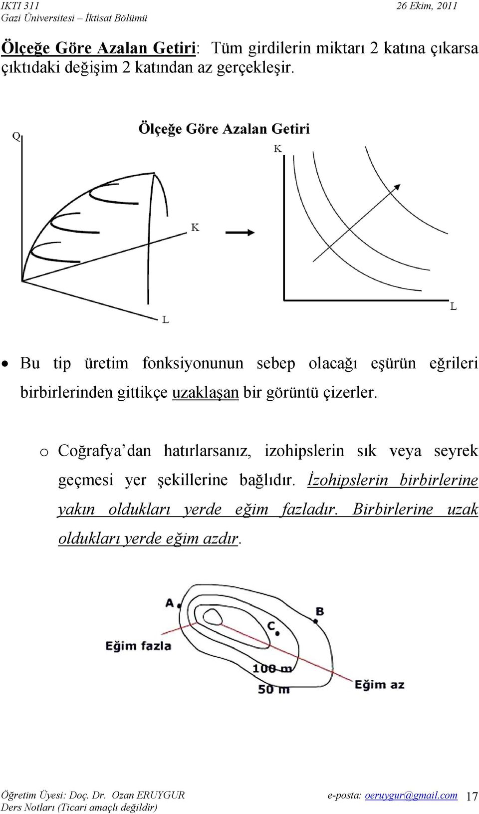 Bu tip üretim fonksiyonunun sebep olacağı eşürün eğrileri birbirlerinden gittikçe uzaklaşan bir görüntü