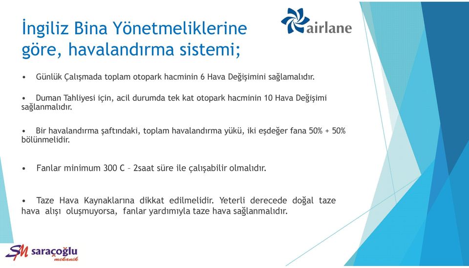 Bir havalandırma şaftındaki, toplam havalandırma yükü, iki eşdeğer fana 50% + 50% bölünmelidir.