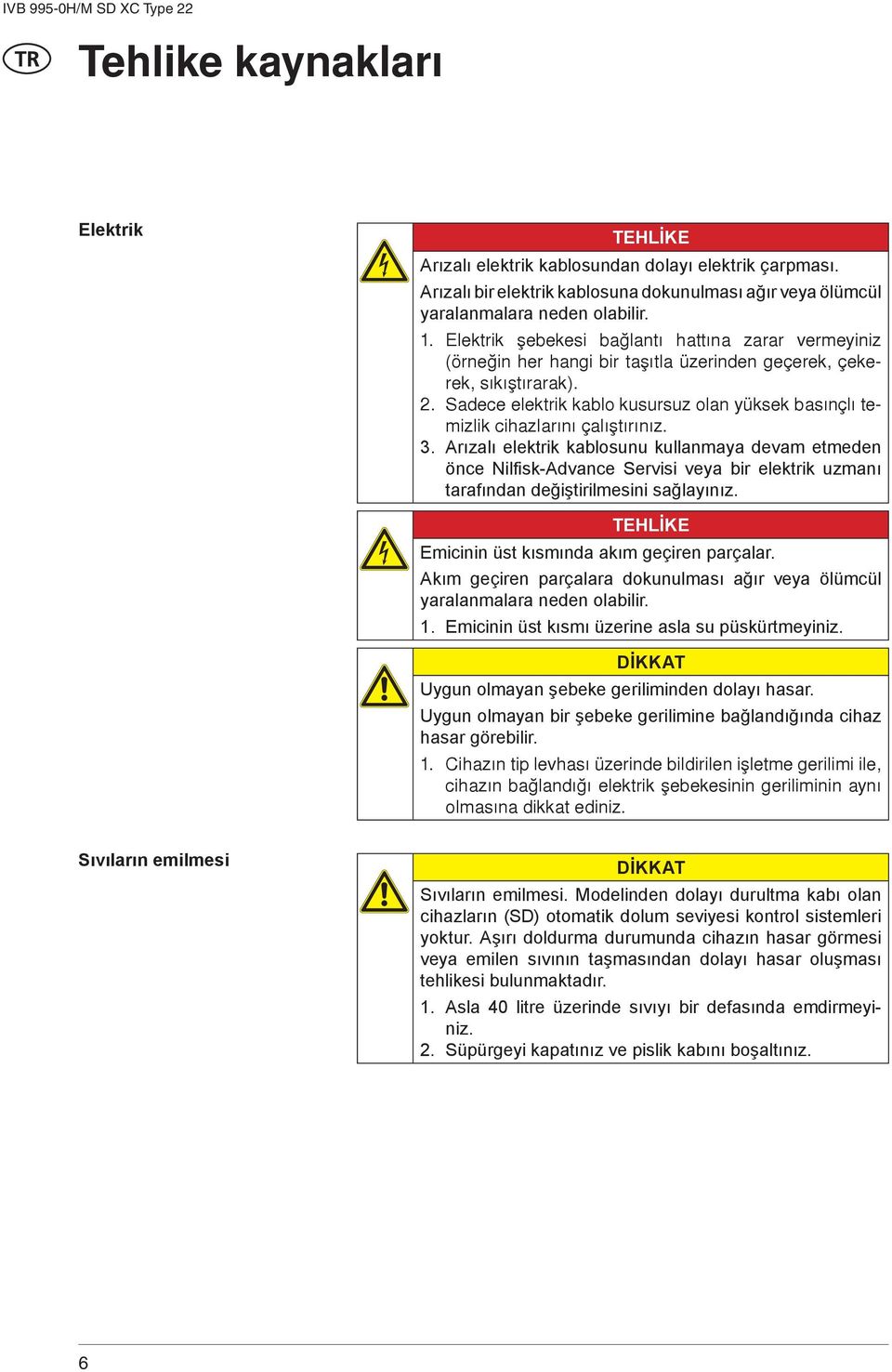 Sadece elektrik kablo kusursuz olan yüksek basýnçlý temizlik cihazlarýný çalýþtýrýnýz. 3.